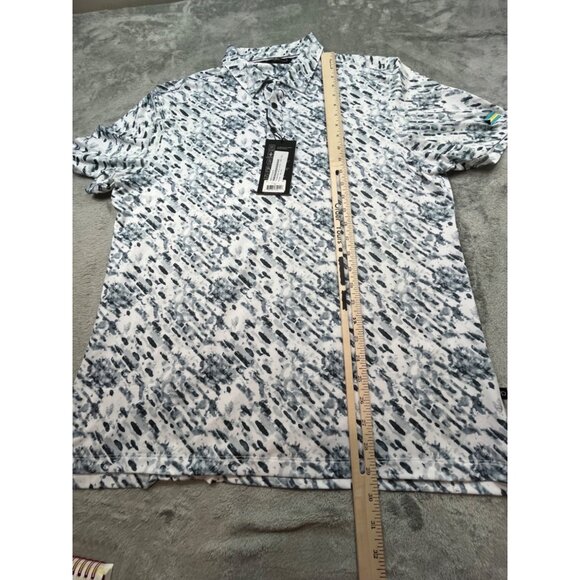 7Diamonds Mr. Blue Sky 4-Way Stretch Polo Mens Large NWD Pullover Bahamas Flag - Picture 5 of 13
